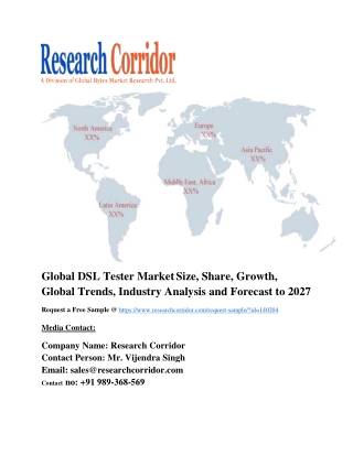 Global DSL Tester Market Size, Share, Growth, Global Trends, Industry Analysis and Forecast to 2027