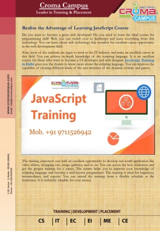 JavaScript Training in Delhi