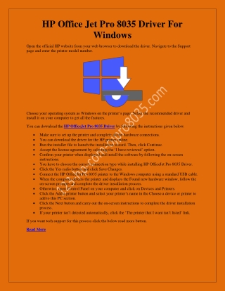HP Office Jet Pro 8035 Driver For Windows