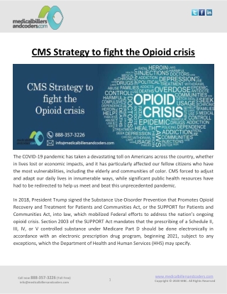CMS Strategy to fight the Opioid crisis