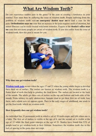 What Are Wisdom Teeth?