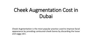 Cheek Augmentation Cost in Dubai