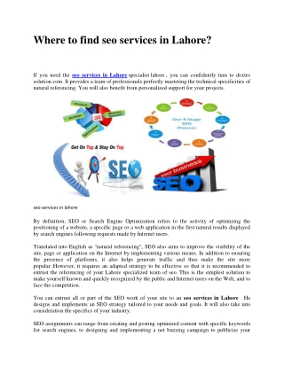 Where to find seo services in Lahore?