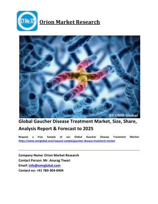 Global Gaucher Disease Treatment Market Size, Industry Trends, Share and Forecast 2019-2025