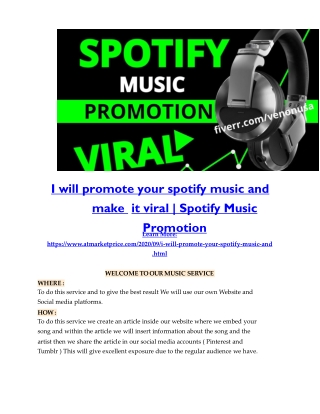 I will promote your spotify music and make it viral - spotify music promotion