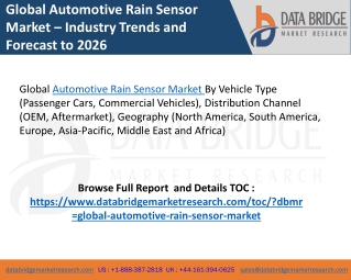 Global Automotive Rain Sensor Market