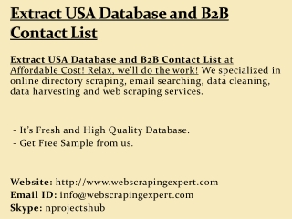 Extract USA Database and B2B Contact List