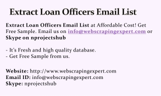 Extract Loan Officers Email List