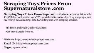Scraping Toys Prices From Supernaturalstore .com