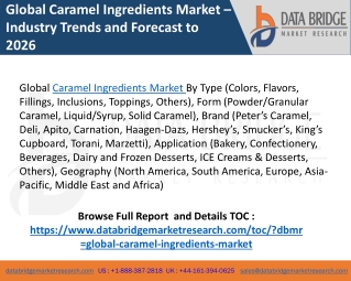 Caramel ingredients market