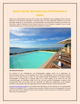 Bester Ort für den Kauf eines Ferienhauses in Italien