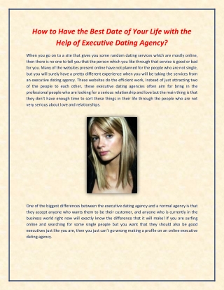 Best Option of Making Executive Matchmaking Services - Lovely Czech Women