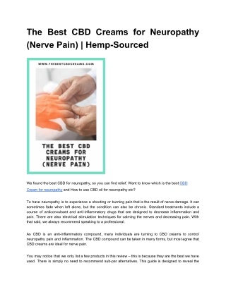 The Best CBD Creams for Neuropathy (Nerve Pain) | Hemp-Sourced