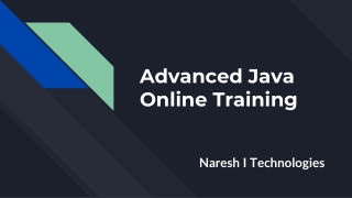 Advanced Java Online Training