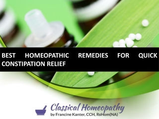 Best Homeopathic Remedies for Quick Constipation Relief