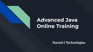 Advanced Java Online Training- Hyderabad