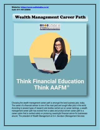 Is Wealth Management Career Path Good?