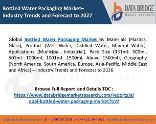 Bottled Water Packaging Market: Industry Analysis, Trend, Growth, Opportunity, Forecast 2020-2027