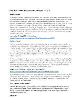 Social Media Analytics Market size, status and forecast 2019-2025