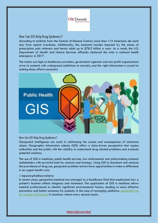 How Can GIS Help Drug Epidemics?