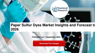 Paper Sulfur Dyes Market Insights and Forecast to 2026