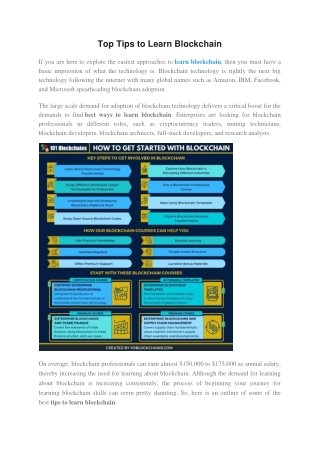 Top Tips to Learn Blockchain