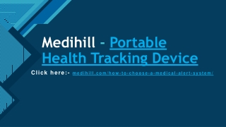 Portable Health Tracking Device | Medihill