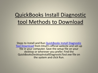 QuickBooks Install Diagnostic Tool