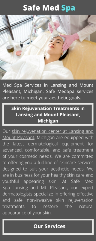Safe Med Spa Services in Lansing and Mount Pleasant