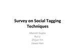 Survey on Social Tagging Techniques