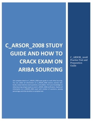 C_ARSOR_2008 Study Guide and How to Crack Exam on Ariba Sourcing