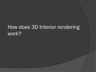 3D Interior rendering work