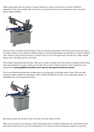 From Around The Web: 20 Fabulous Infographics About Bandsaw Perth