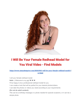 I Will Be Your Female Redhead Model for You Viral Video - Find Models