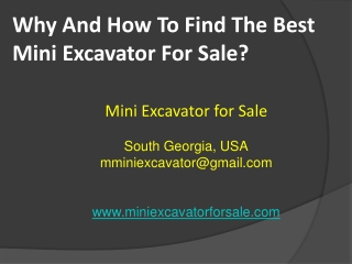 Why And How To Find The Best Mini Excavator For Sale?