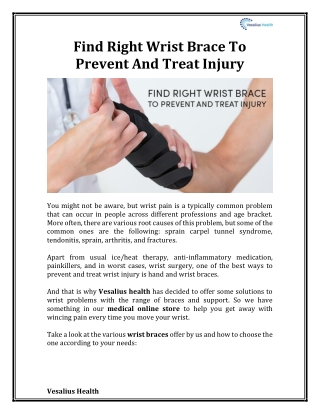 Find Right Wrist Brace To Prevent And Treat Injury