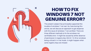 HOW TO FIX WINDOWS 7 NOT GENUINE ERROR?