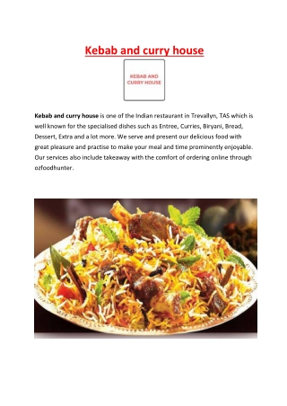5% OFF - Kebab and curry house Trevallyn Takeaway Menu, TAS