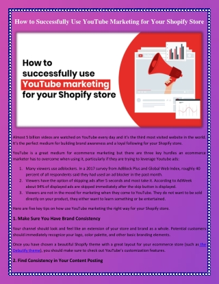 How To Successfully Use YouTube Marketing For Your Shopify Store