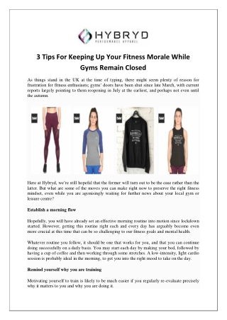 3 Tips For Keeping Up Your Fitness Morale While Gyms Remain Closed