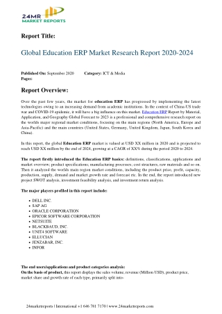 Education ERP Market Research Report 2020-2024