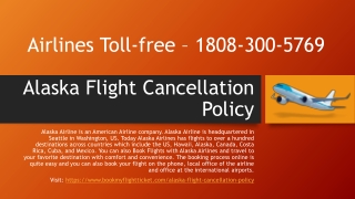 Alaska Flight Cancellation Policy