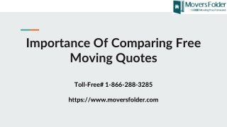 Importance of Comparing Free Moving Quotes