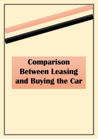 Comparison Between Leasing and Buying the Car