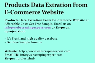 Products Data Extration From E-Commerce Website
