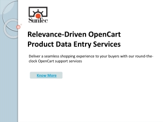 Relevance-Driven OpenCart Product Data Entry Services