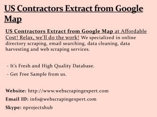 US Contractors Extract from Google Map