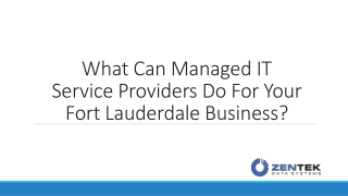 What Can Managed IT Service Providers Do For Your Fort Lauderdale Business?