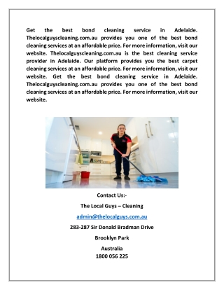 Adelaide bond cleaning | Thelocalguyscleaning.com.au
