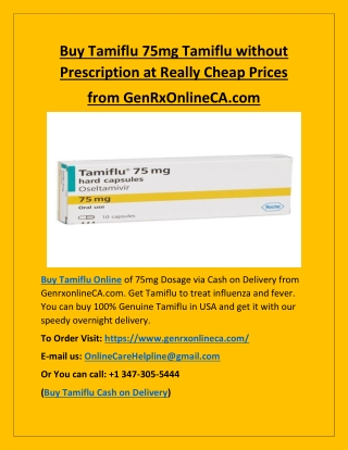 Buy Tamiflu 75mg Tamiflu without Prescription at Really Cheap Prices